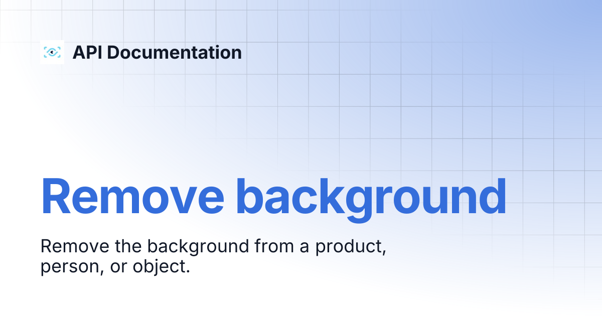 Remove background | API Documentation